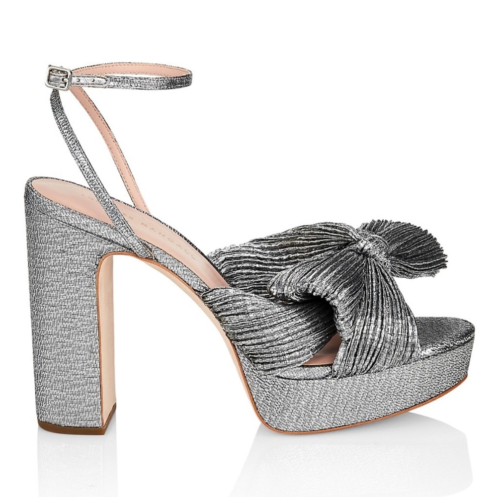 Never Worn Loeffler Randall Natalia Dark Silver Bow Heel